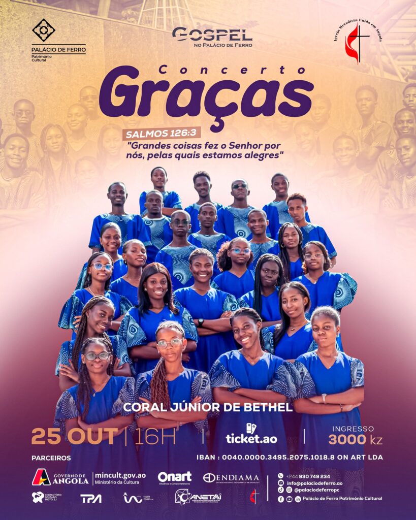 Coral Júnior de Bethel apresenta Concerto Graças em Luanda a 25 de outubro